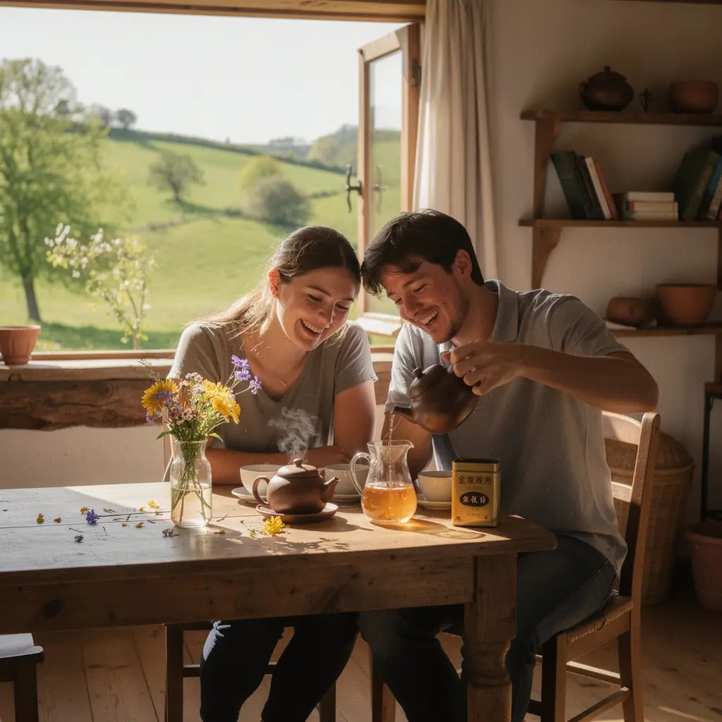 Jin Jun Mei arany színű tealevelek, amelyek finom édes ízjegyeket hordoznak.